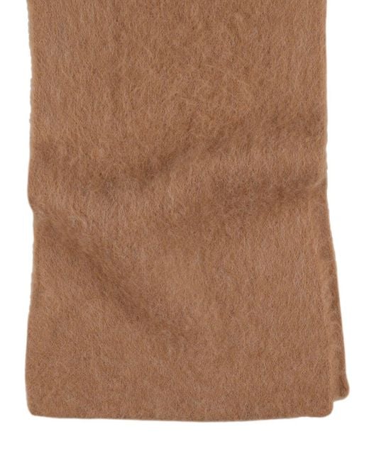 By Far Brown Solid Brushed Alpaca Blend Scarf