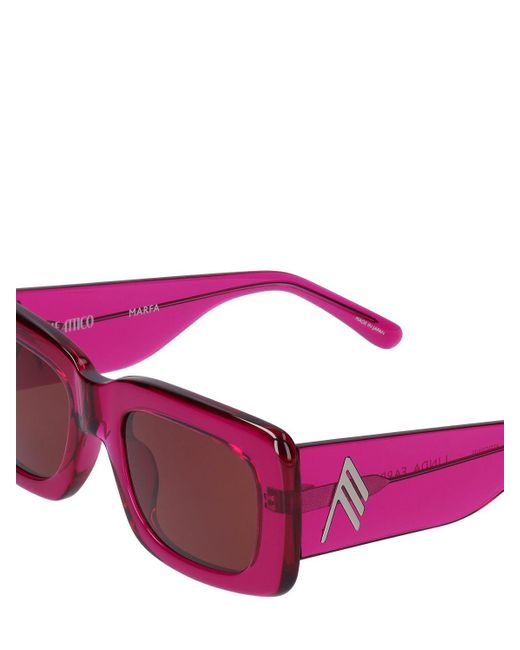 The Attico Pink Marfa Squared Acetate Sunglasses