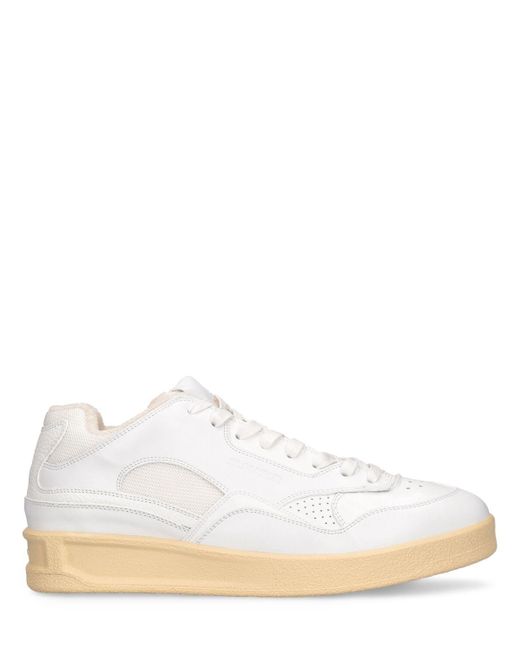 Jil Sander White Classic Low Leather Sneakers for men