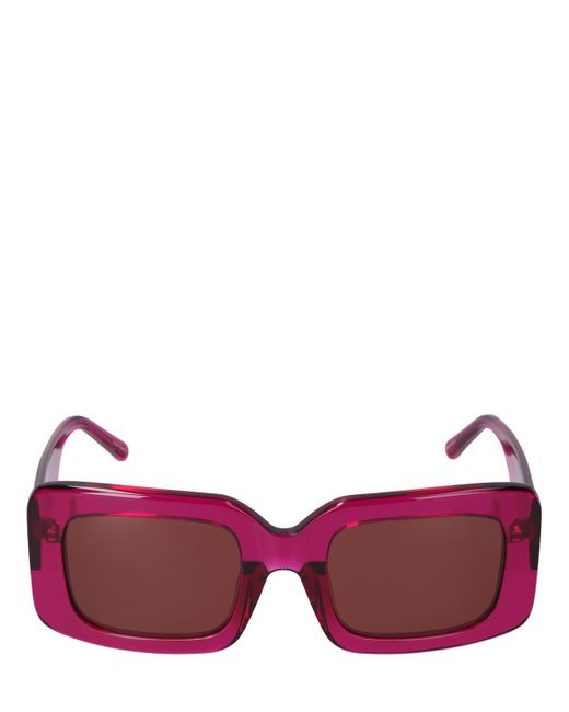 The Attico Purple Jorja Squared Acetate Sunglasses