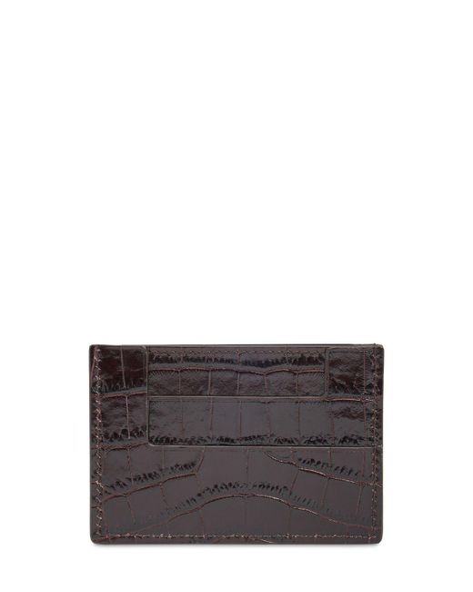 Portes-cartes en cuir embossé croco brillant Tom Ford en coloris Gray