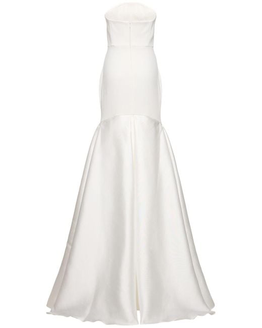 Solace London White Jodi Woven Crepe Strapless Maxi Dress