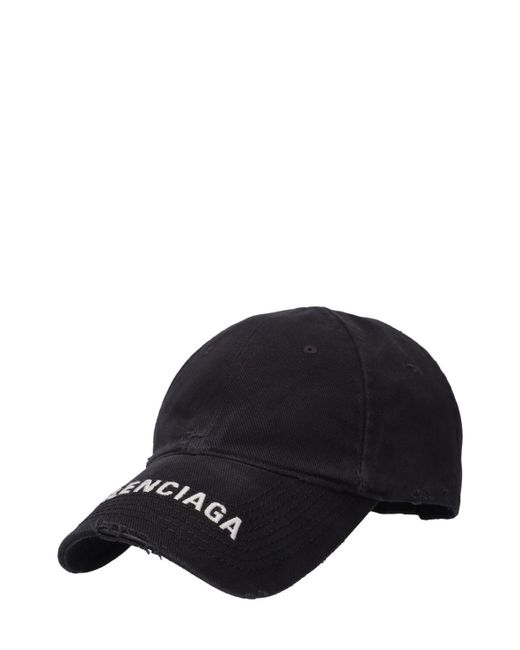Balenciaga Black Logo Cotton Cap for men