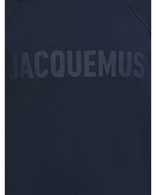 メンズ Jacquemus Le Tshirt Typo コットンtシャツ Blue