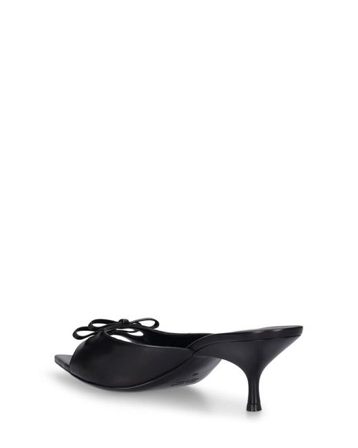 Gia Borghini Black 35mm Blanche Leather Sandals Mules
