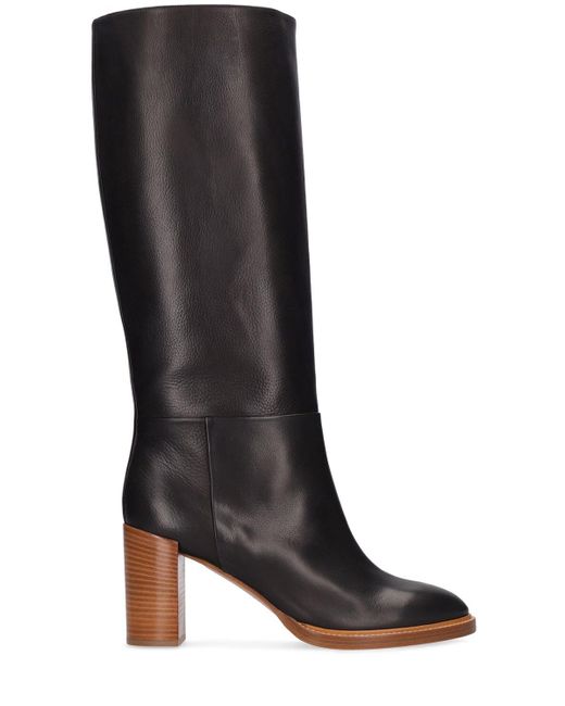 Gabriela Hearst Black 75mm Bocca Leather Tall Boots