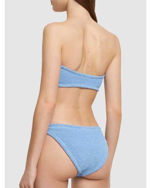 Bikini senza spallini jean di Hunza G in Blue