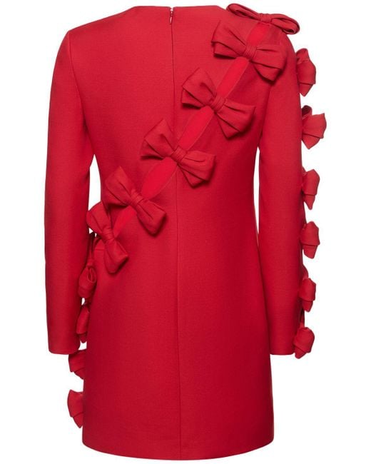 Valentino Red Cutout Crepe Couture Mini Dress W/bows