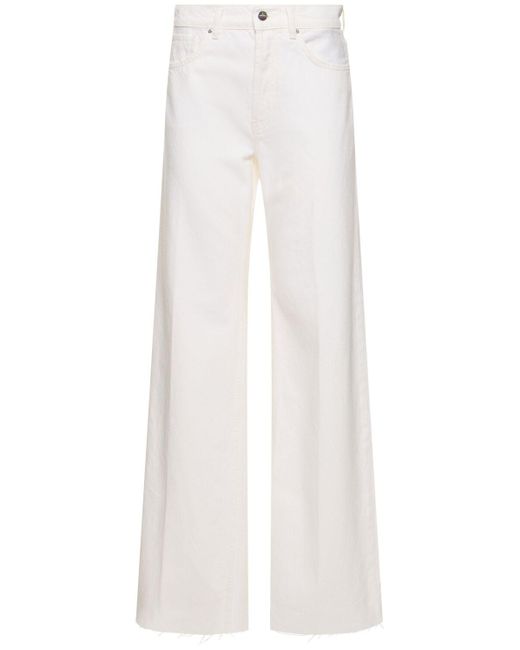 Jeans rectos de algodón Anine Bing de color White