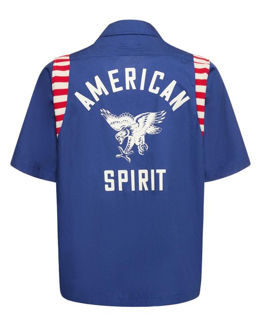 Camicia america spirit in popeline di Rhude in Blue da Uomo