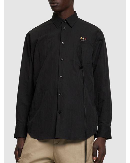 Camisa de algodón Doublet de hombre de color Black