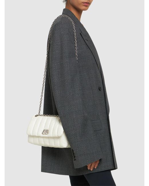 Balenciaga Natural Mini Monaco Leather Shoulder Bag