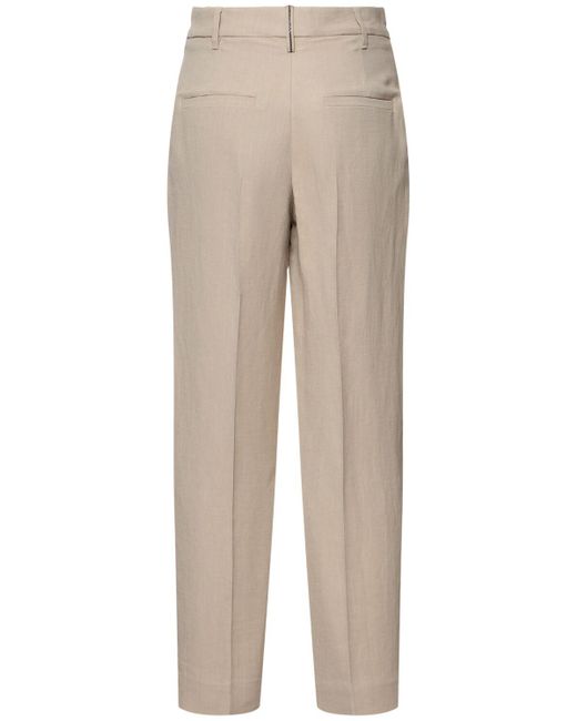 Brunello Cucinelli リネンブレンドツイルクロップドパンツ Natural