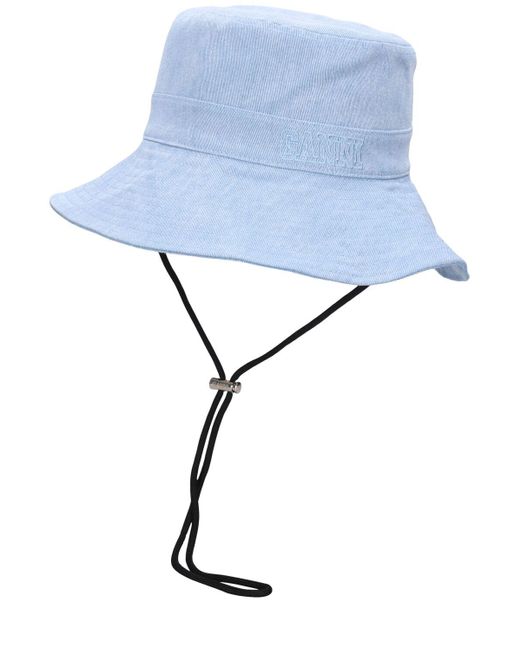 Ganni White Fisherman Denim Bucket Hat
