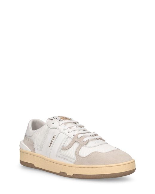 Lanvin White 10mm Hohe Polyester- & Leder-sneakers "clay"