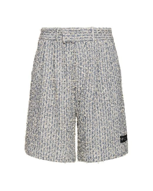 Amiri Gray Cotton Blend Bouclé Tweed Shorts for men