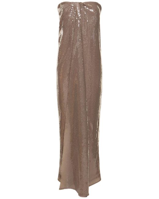 Robe longue en sequins sans manches mirai 16Arlington en coloris Brown