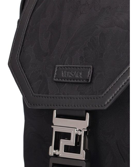 Versace Barocco Nylon Messenger Bag in Black for Men | Lyst