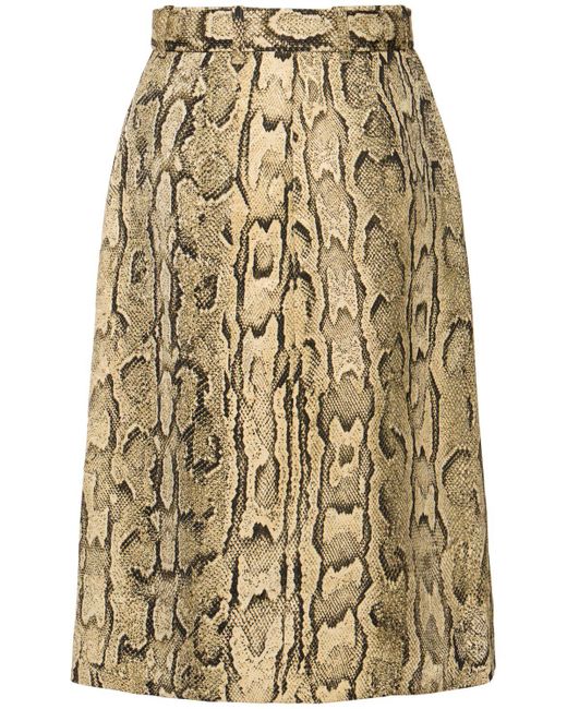 Dries Van Noten Sherazヘビ柄ジャカードスカート Natural