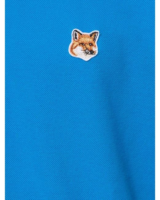 メンズ Maison Kitsuné Fox Head レギュラーポロシャツ Blue