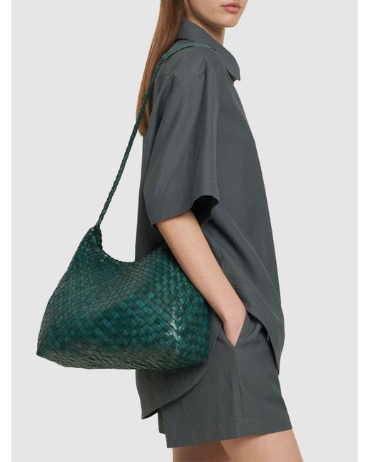 Dragon Diffusion Green Santa Rosa Handwoven Tapered Leather Bag