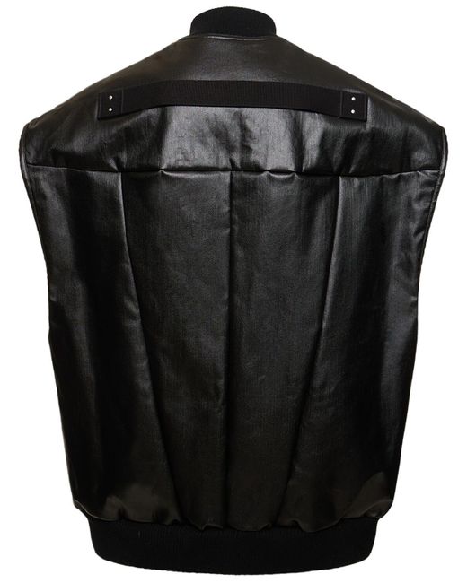 Rick Owens Black Jumbo Zipped Puffer Flight Vest for men