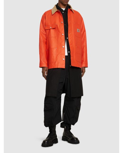 Chaqueta casual de algodón con logo Junya Watanabe de hombre de color Orange