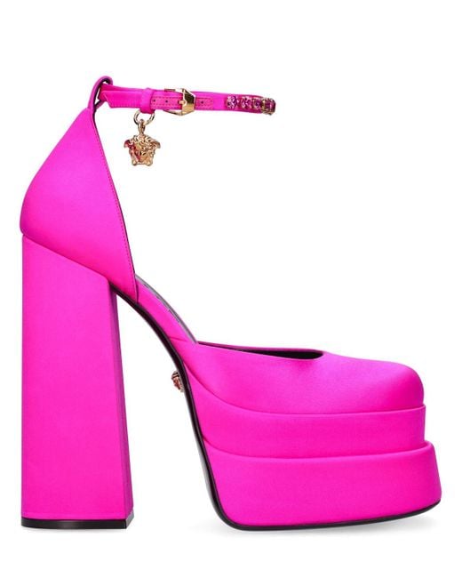 Zapatos Pumps De Satén Con Plataforma 155mm de Versace de color Rosa | Lyst