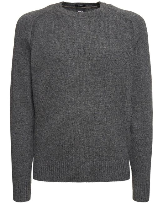 BOSS by HUGO BOSS Maglio Cashmere Sweater in Gray for Men Lyst