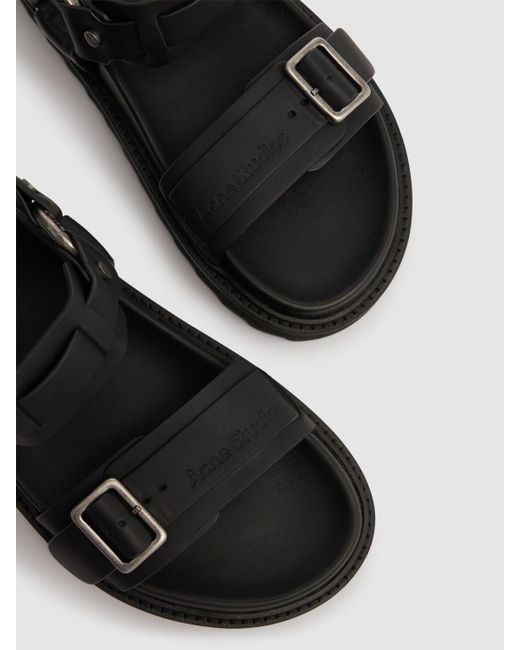 Acne レザーバックルストラップサンダル 30mm Black
