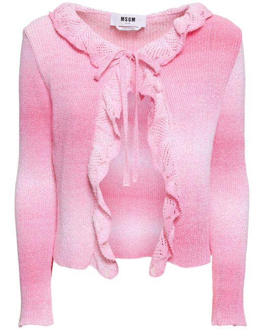 Cárdigan de algodón MSGM de color Pink