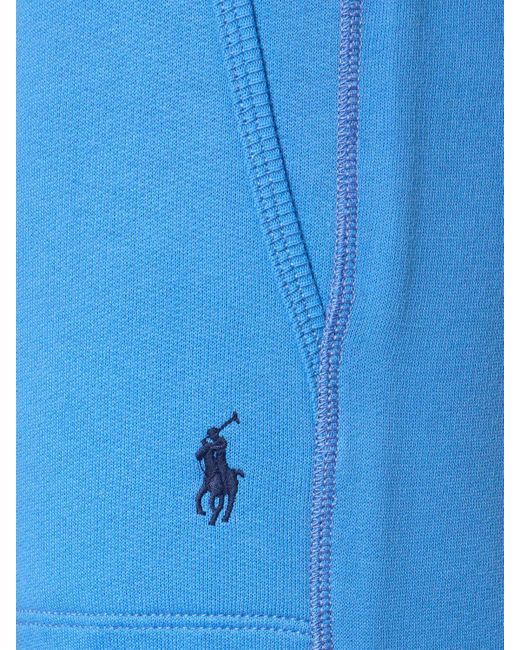 Pantaloni mari in felpa di misto cotone di Polo Ralph Lauren in Blue