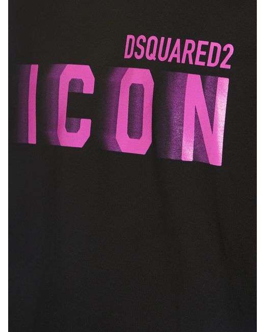 DSquared² Black Icon Printed Cotton T-shirt for men