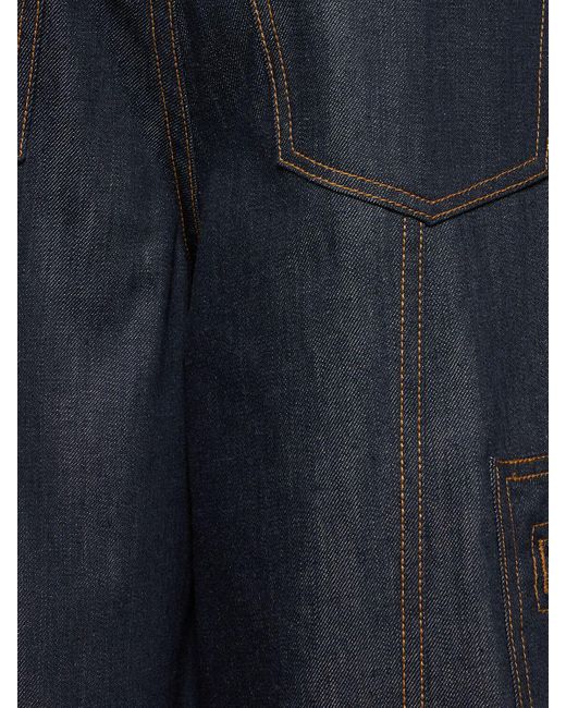 Jean ultra-large en denim de coton taille mi-haute Brandon Maxwell en coloris Blue