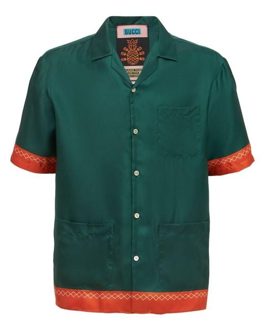 Gucci Green Silk Shirt for men