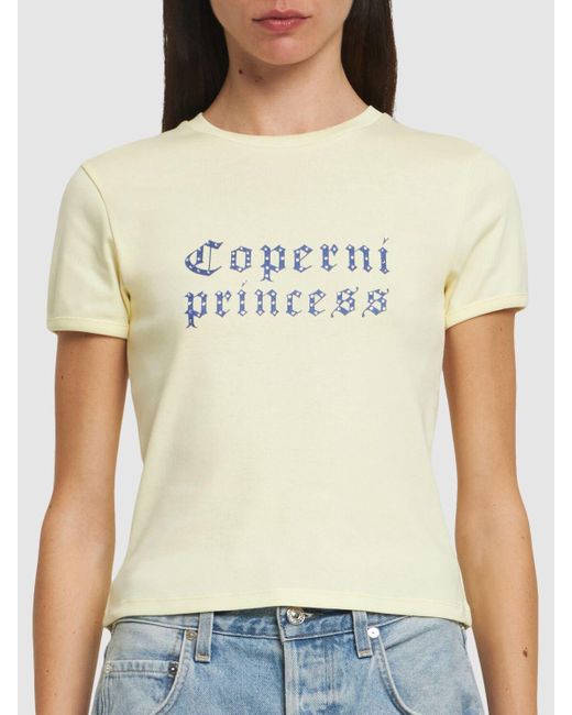 Mujer Camiseta De Algodón Coperni de color Natural