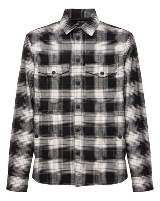 Moncler Black Gelt Check Cotton Shirt Jacket for men