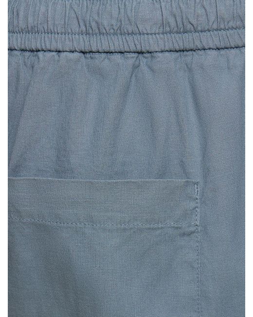 Frescobol Carioca Blue Oscar Linen & Cotton Chino Pants for men