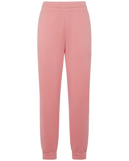 Pantalones de algodón con logo Moncler de color Pink