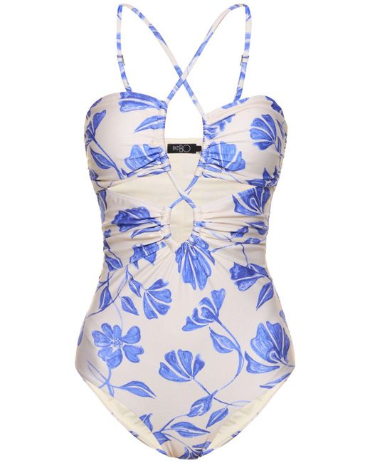 PATBO Blue Nightflower Printed Swimsuit