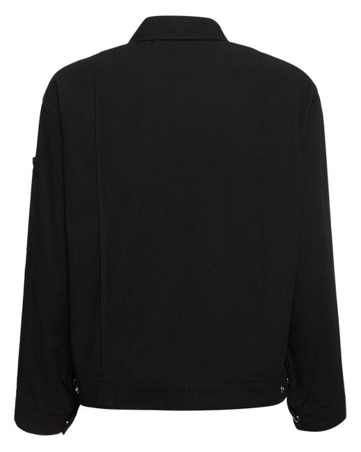 Acne Black Ourle Cotton Blend Twill Overshirt for men
