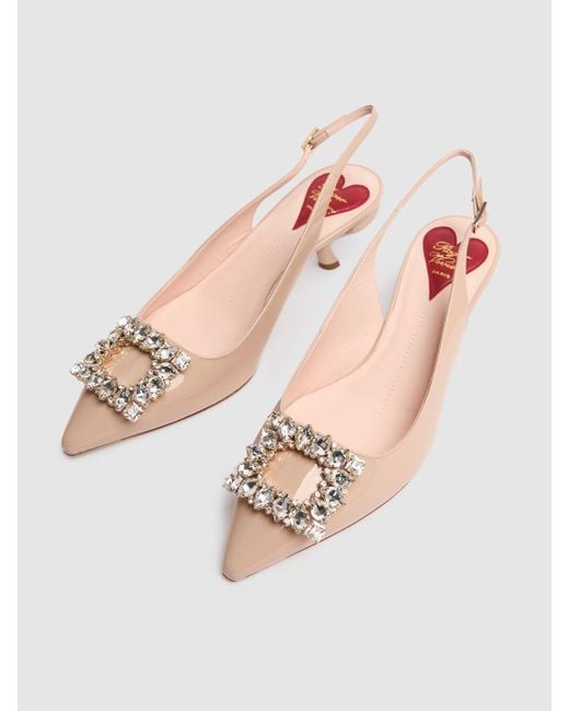 Roger Vivier Pink 55Mm Virgule Patent Leather Pumps