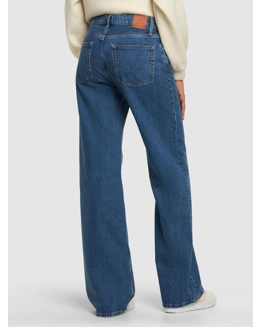 Jeans rectos de denim de algodón Anine Bing de color Blue