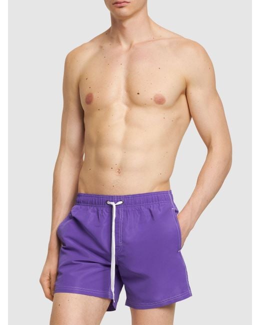 Sundek Purple Stretch Waist Nylon Swim Shorts for men
