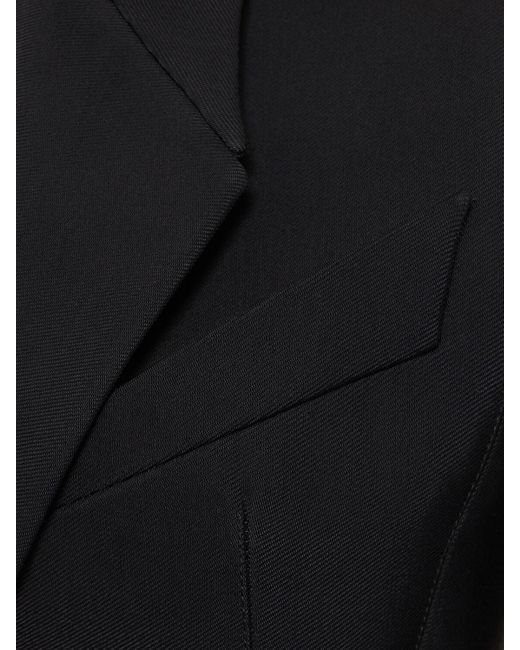 Mugler Black Heavy Fluid Viscose & Wool Fitted Jacket