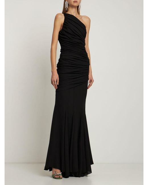 GIUSEPPE DI MORABITO Black Langes Kleid Aus Kreppgeorgette