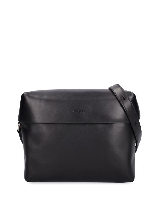 Jil Sander Black Lid Leather Crossbody Bag for men