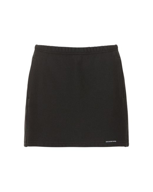 Minifalda de algodón con banda elástica Alexander Wang de color Black