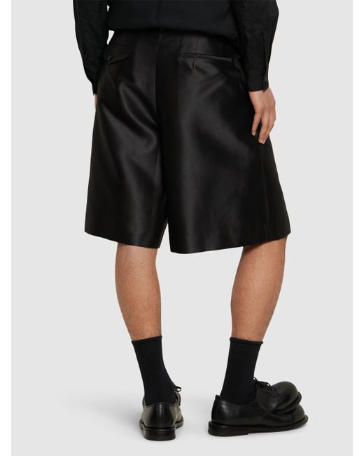Shorts in cotone e seta con pinces di Comme des Garçons in Black da Uomo