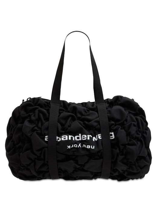 Alexander Wang Black Rebound Ruched Nylon Duffle Bag